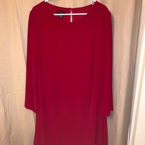 Darker Red Dress with Cape Sleeves